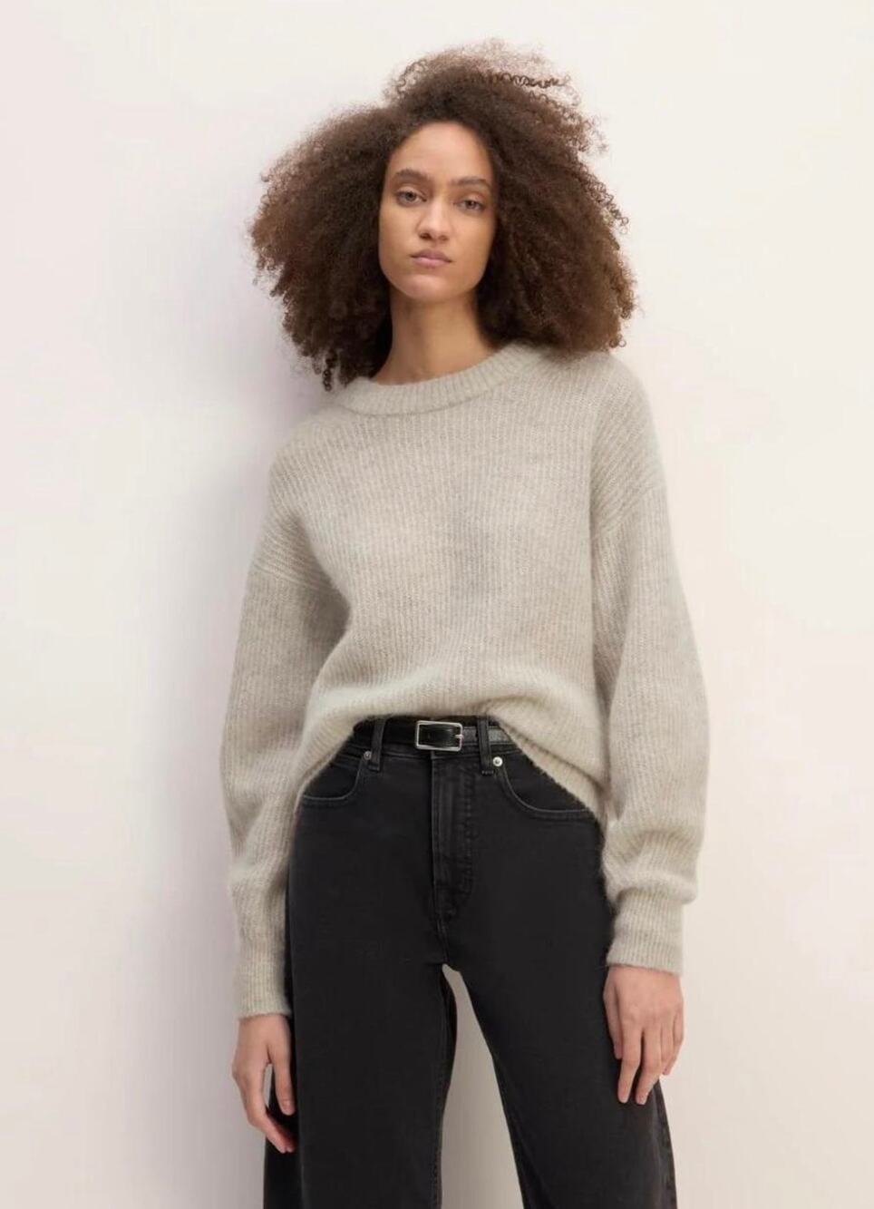 Everlane Cocoon Alpaca Blend Crewneck Sweater Pumice Stone Size XS